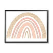 Stupell Industries Desert Stripe Patterned Rainbow Arches Pink Brown Art for Kids Painting Black Framed Art Print Wall Art, 11 x 14