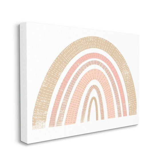 Stupell Industries Desert Stripe Patterned Rainbow Arches Pink Brown Art for Kids Painting Gallery Wrapped Canvas Print Wall Art, 36 x 48