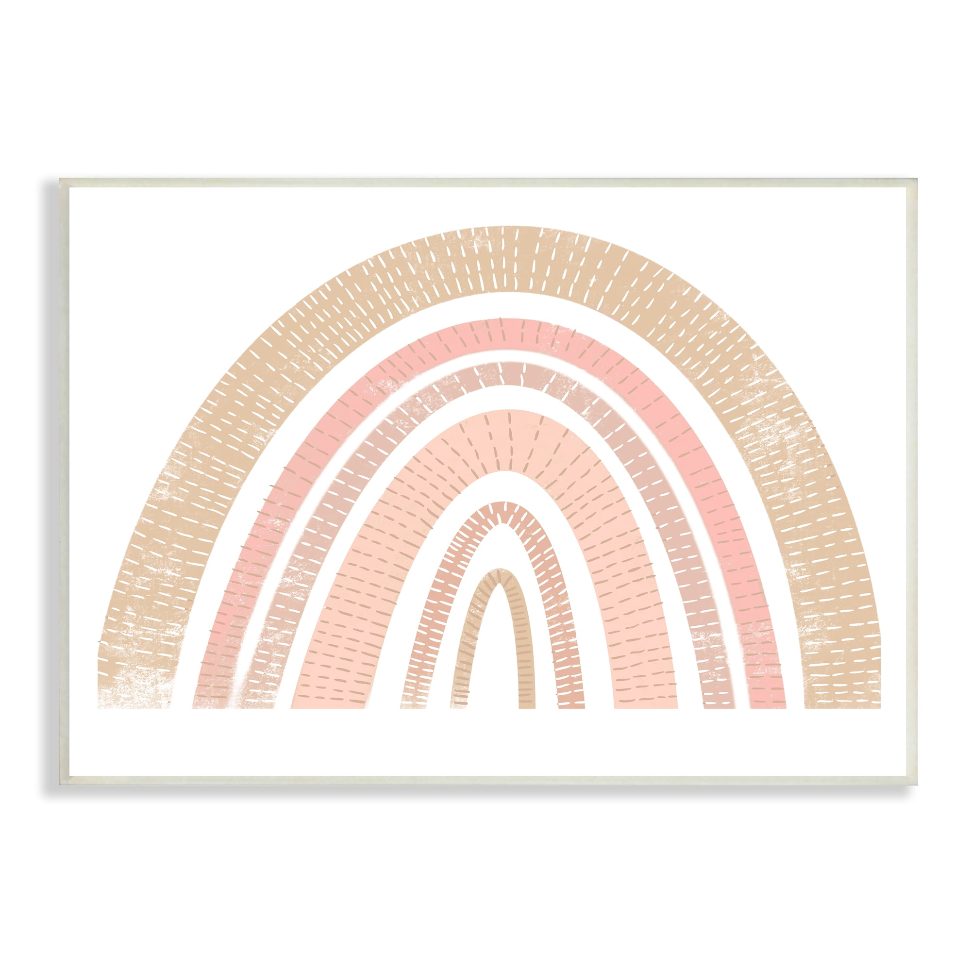 Stupell Industries Desert Stripe Patterned Rainbow Arches Pink Brown Art for Kids Painting Unframed Art Print Wall Art, 13 x 19