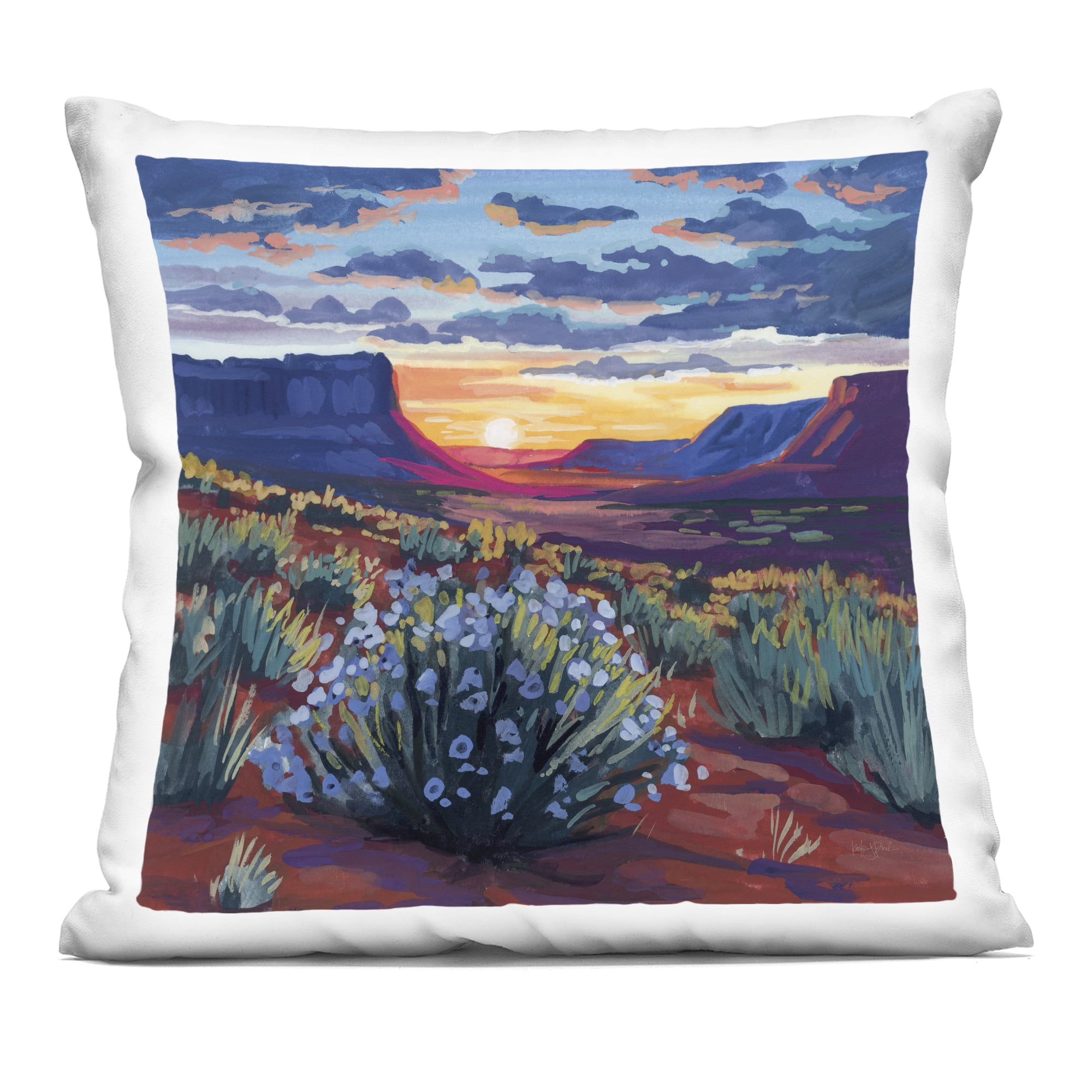 Stupell Industries Desert Sunset on Blooming Bush Decorative Printed Throw Pillow, design by Kate Jarvik Birch