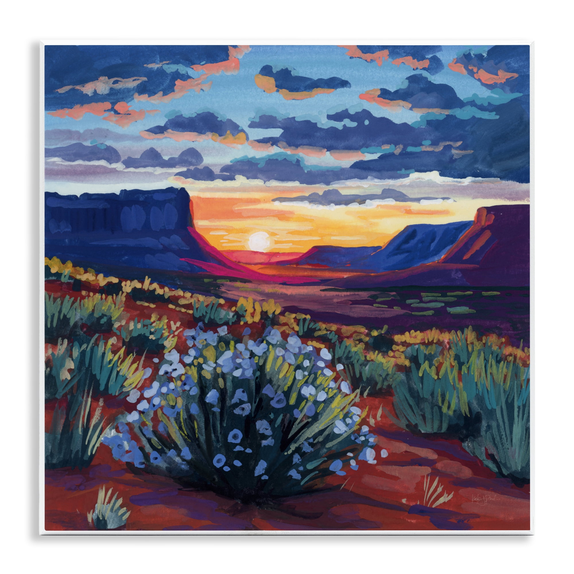 Stupell Industries Desert Sunset on Blooming Bush Wall Plaque Art, design by Kate Jarvik Birch