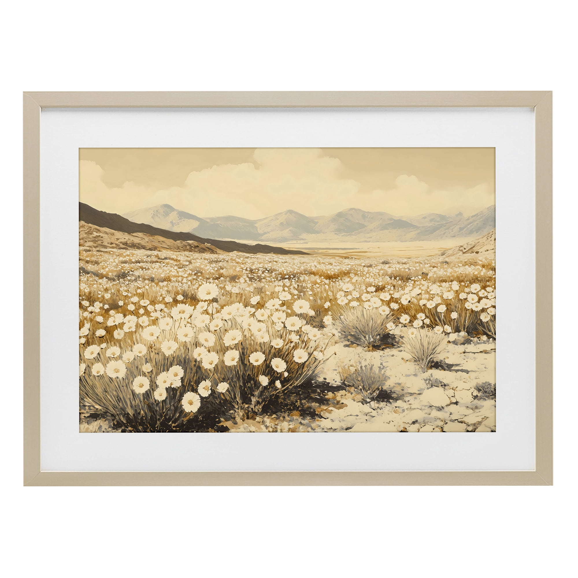 Stupell Industries Desert Wildflowers in Golden Valley Birch Framed Print Under Glass, design by Franklyn Gregory