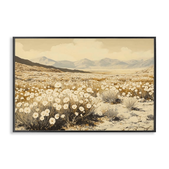 Stupell Industries Rustic Lodge Desert Wildflowers in Golden Valley Black Framed Giclee Art, 30 x 20, by Franklyn Gregory