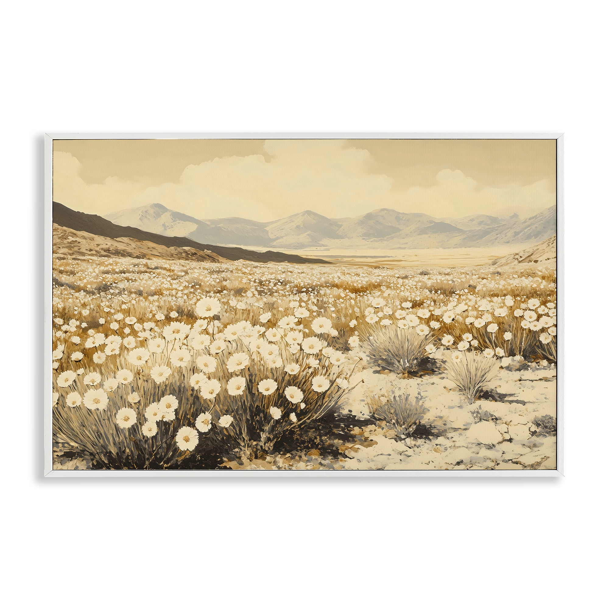 Stupell Industries Desert Wildflowers in Golden Valley White Framed Giclee Art, design by Franklyn Gregory