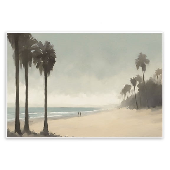Stupell Industries Deserted Beach & Palms Landscape & Nature Painting Unframed Art Print Wall Art, 15 x 10