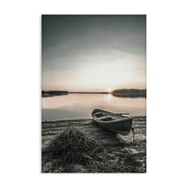 Stupell Industries Deserted Canoe on Shore Landscape Photography Gallery Wrapped Canvas Art Print Wall Art, 16 x 24