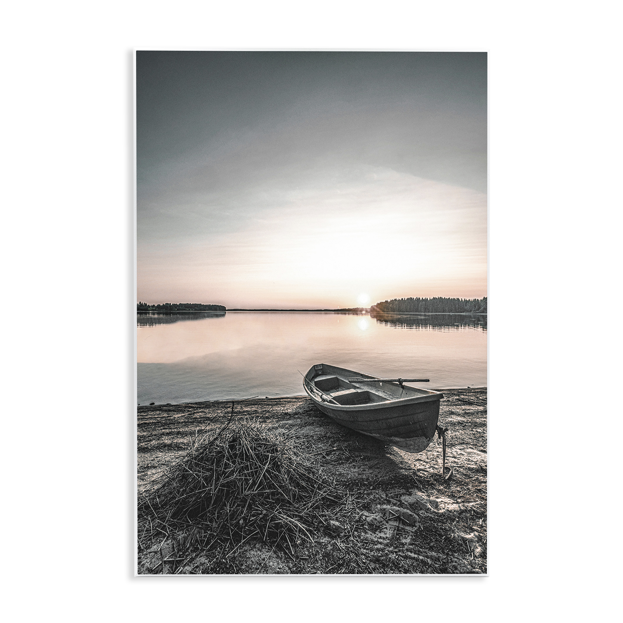 Stupell Industries Deserted Canoe on Shore Landscape Photography Unframed Art Print Wall Art, 10 x 15
