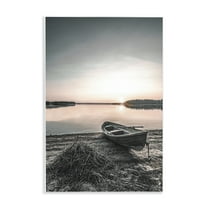 Stupell Industries Deserted Canoe on Shore Landscape Photography Unframed Art Print Wall Art, 10 x 15