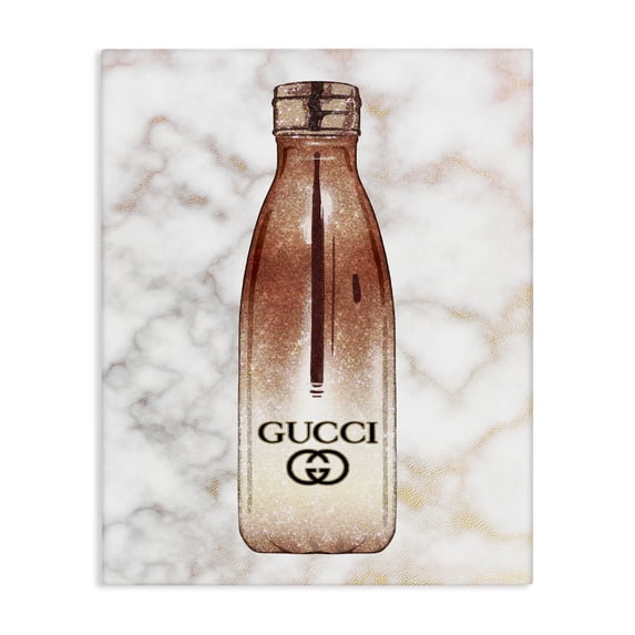 Stupell Industries Contemporary Designer Brand Chic Sports Fashion Bottle Marble Canvas Art, 30 x 40, by Ziwei Li