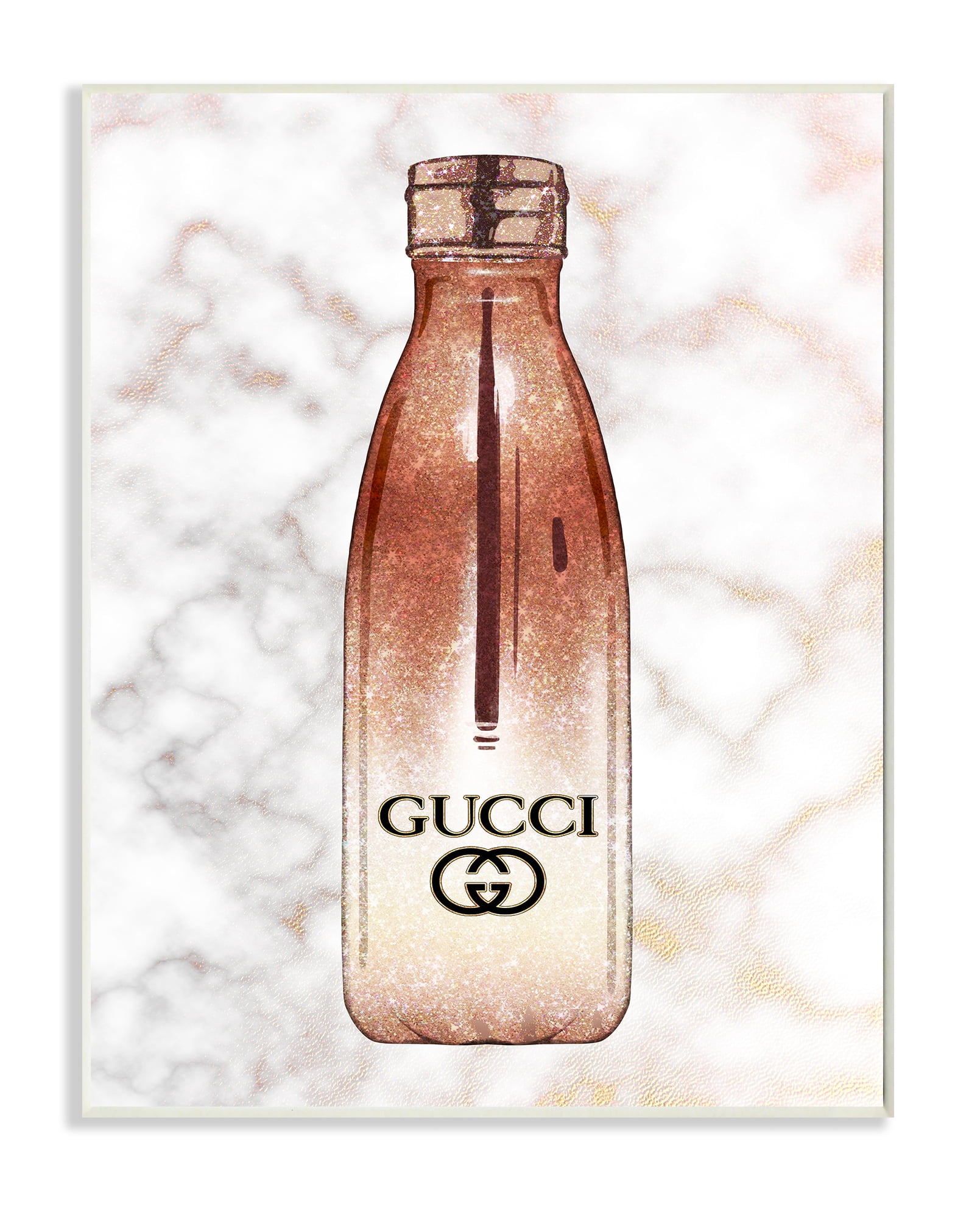 Stupell Industries Designer Brand Chic Sports Fashion Bottle Marble Wall Plaque, 10 x 15, Design by Ziwei Li