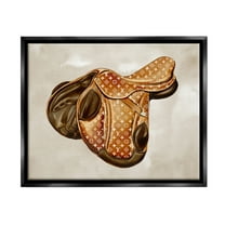 Stupell Industries Designer Horseback Saddle Beauty & Fashion Painting Black Floater Framed Canvas Art Print Wall Art, 21 x 17