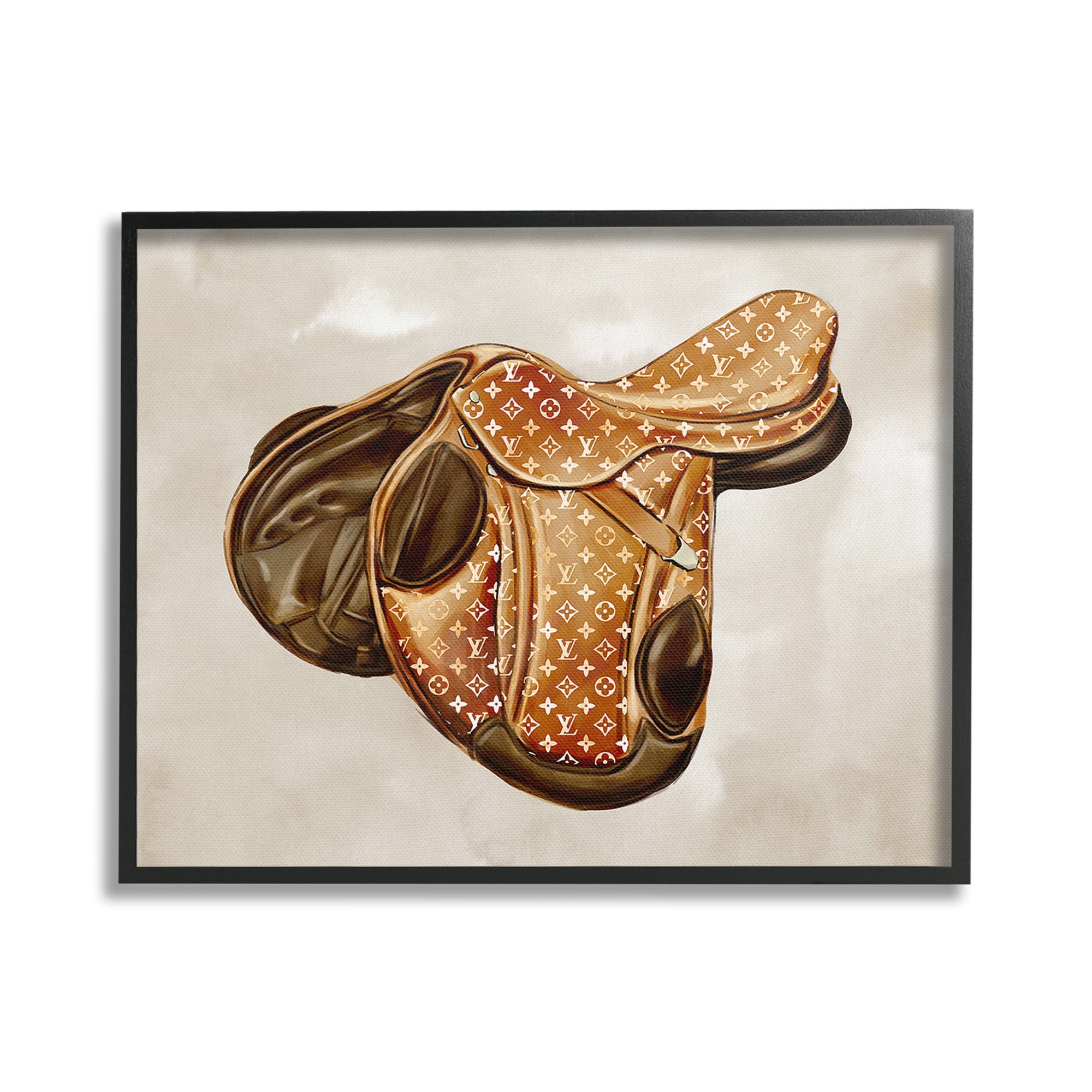 Stupell Industries Designer Horseback Saddle Beauty & Fashion Painting Black Framed Art Print Wall Art, 30 x 24