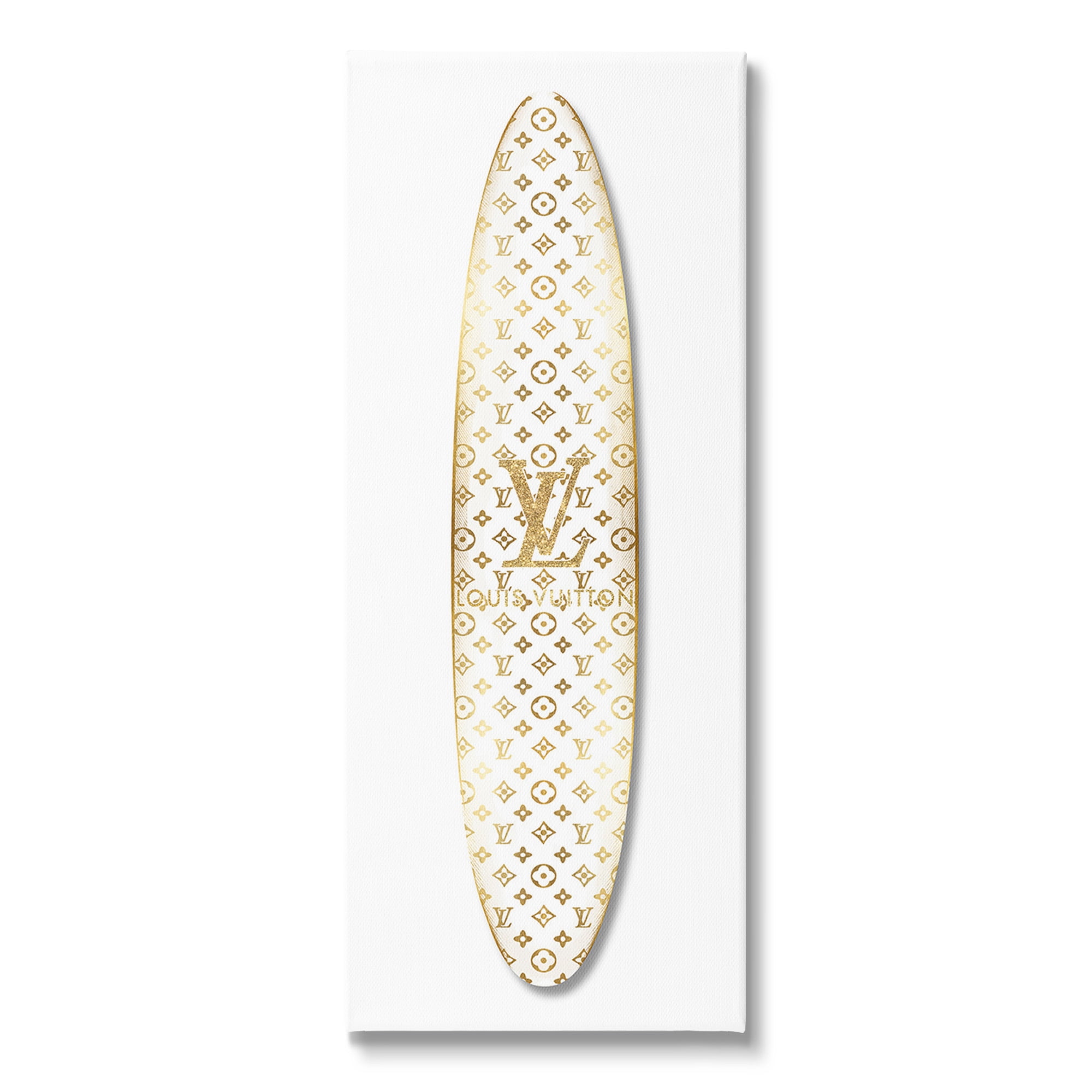 Stupell Industries Designer Patterned Surfboard Nature Painting Gallery Wrapped Canvas Art Print Wall Art, 17 x 40
