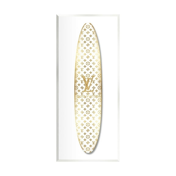 Stupell Industries Designer Patterned Surfboard Nature Painting Unframed Art Print Wall Art, 7 x 17