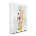 thumbnail image 1 of Stupell Industries Designer Peace Hand Sign with Golden Accessories Designed by Ziwei Li, 1 of 6