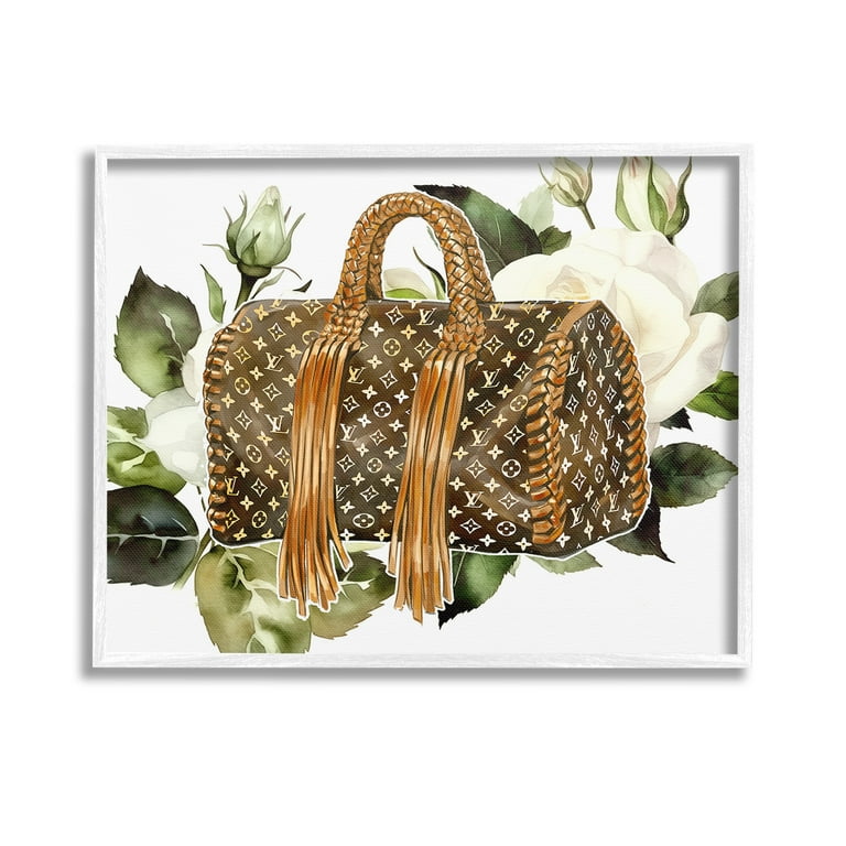 Stupell Industries Designer Purse with Roses Beauty Fashion