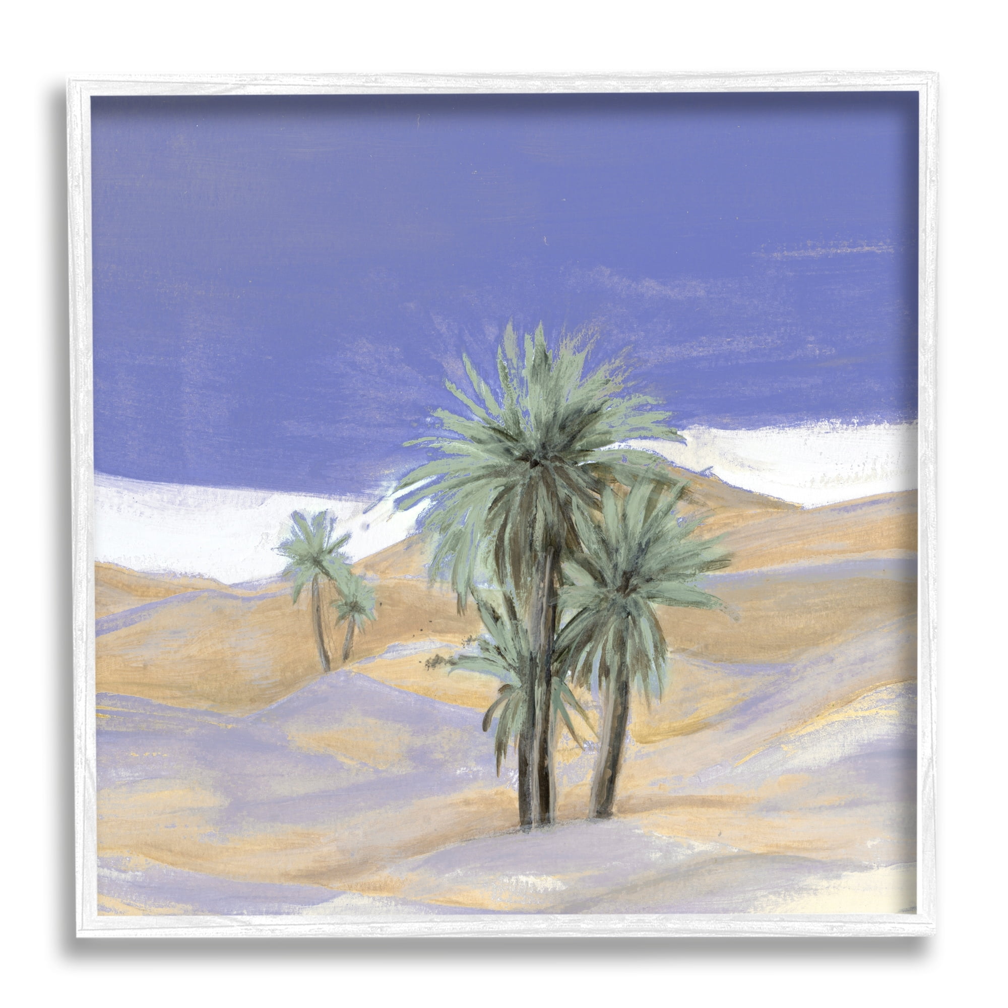 Stupell Industries Desolate Desert Sand Palm Trees Blue Sky , 17 x 17, Design by Patricia Pinto