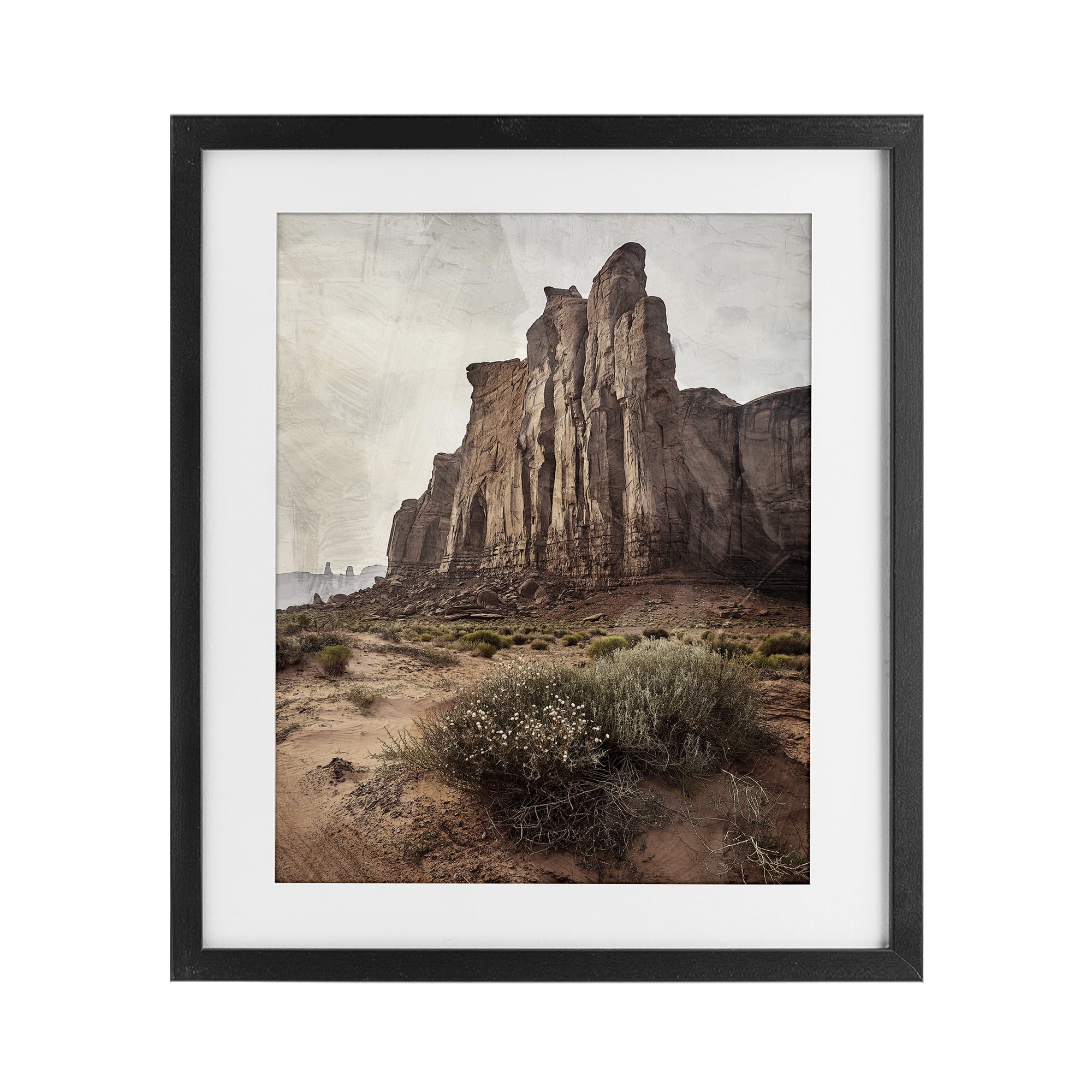Stupell Industries Desolate Rock View Black Framed Print Under Glass, design by Kim Allen