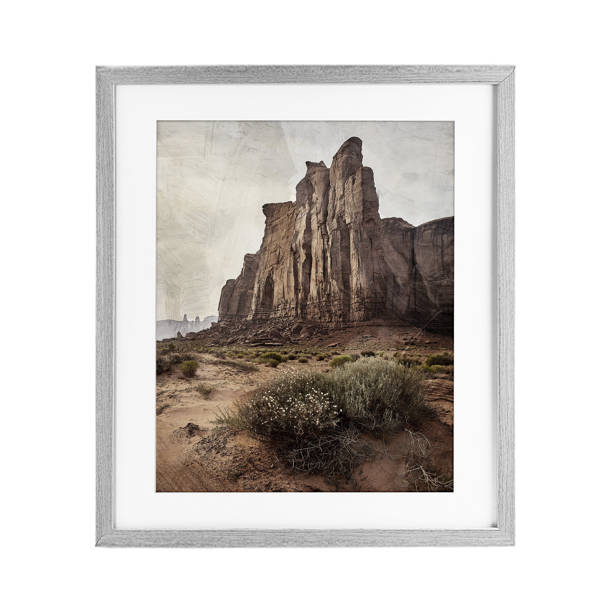 Stupell Industries Desolate Rock View Gray Framed Print Under Glass, design by Kim Allen