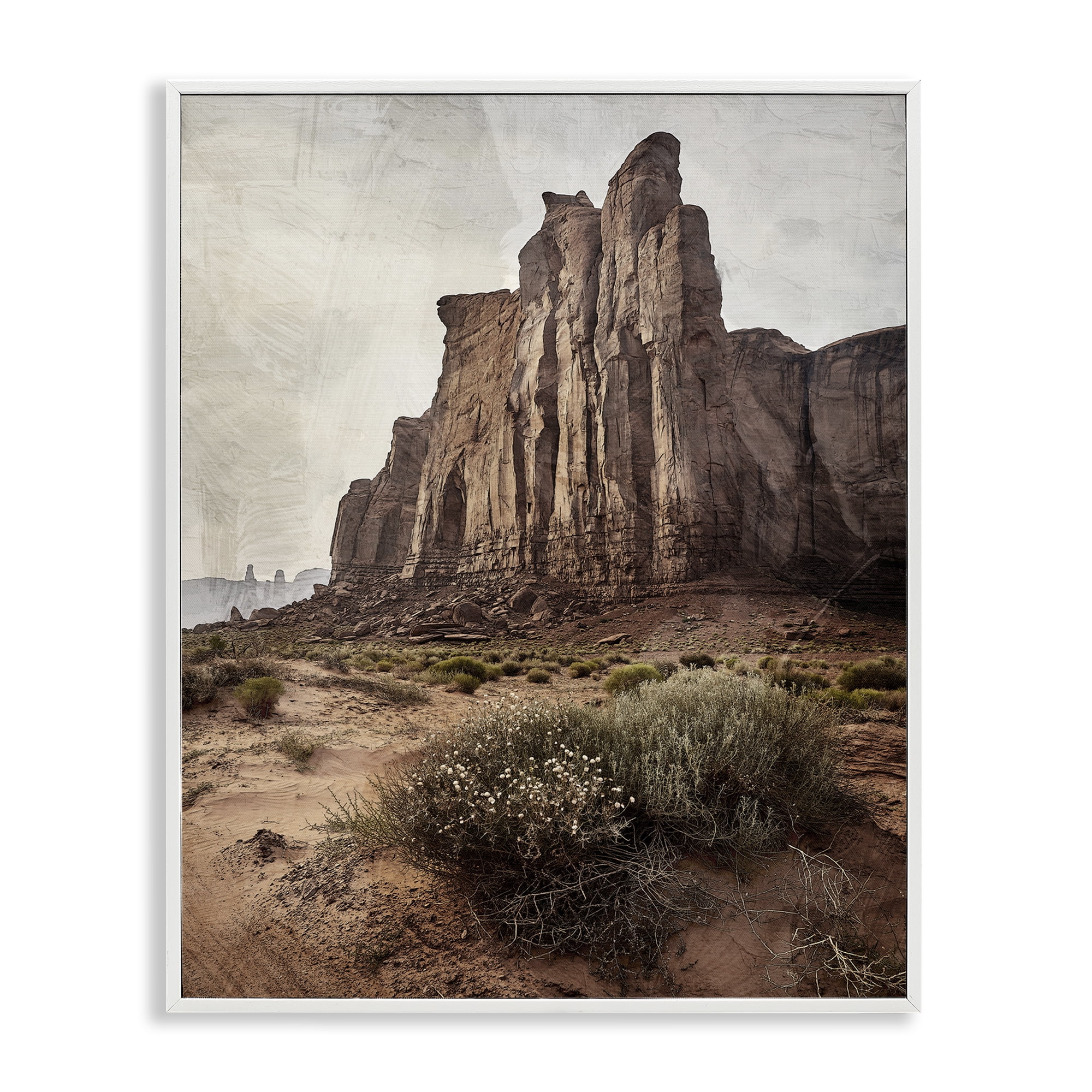 Stupell Industries Desolate Rock View White Framed Giclee Art, design by Kim Allen