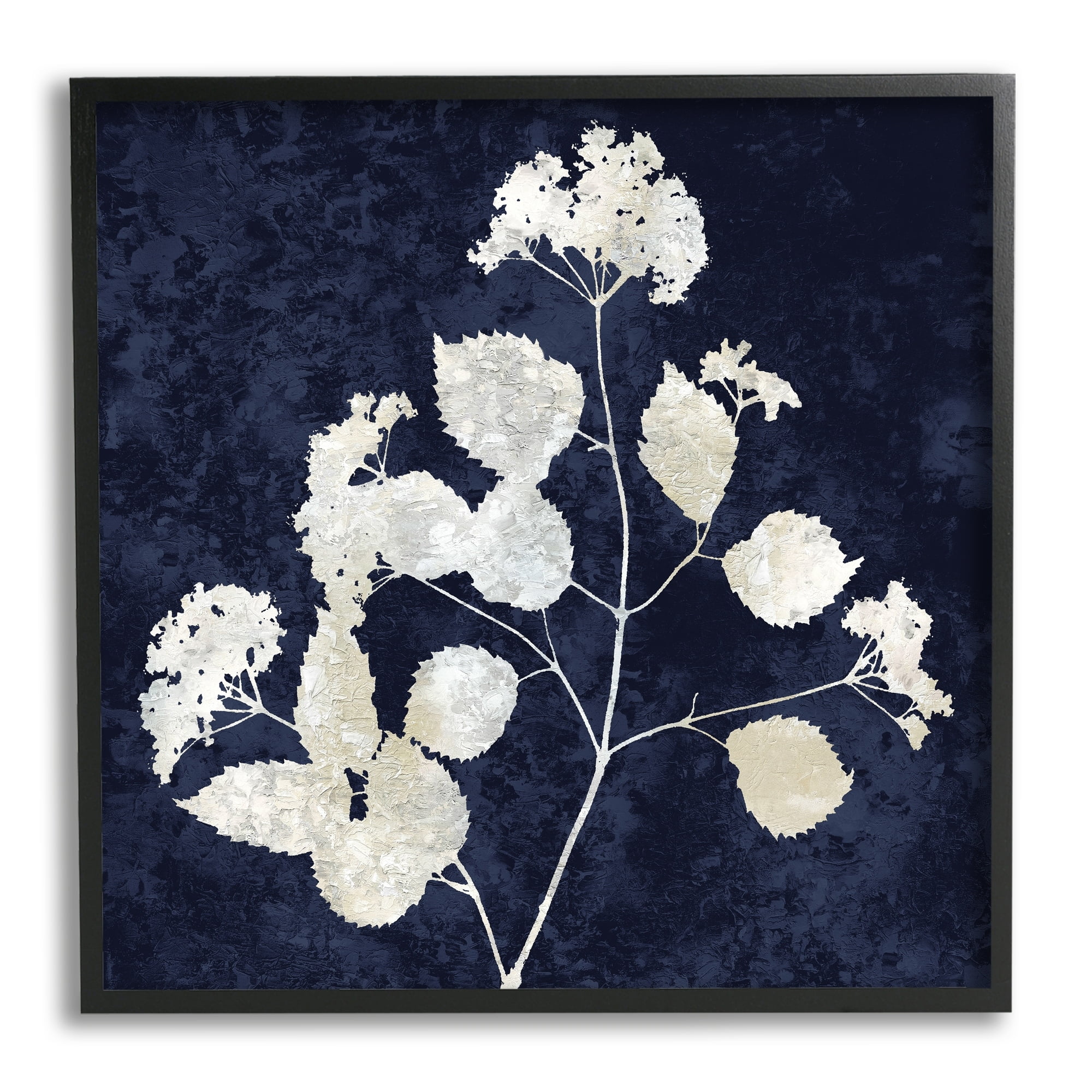Stupell Industries Detailed Abstract Plant Leaves Shapes Modern Botanicals Graphic Art Black Framed Art Print Wall Art, Design by Danielle Carson