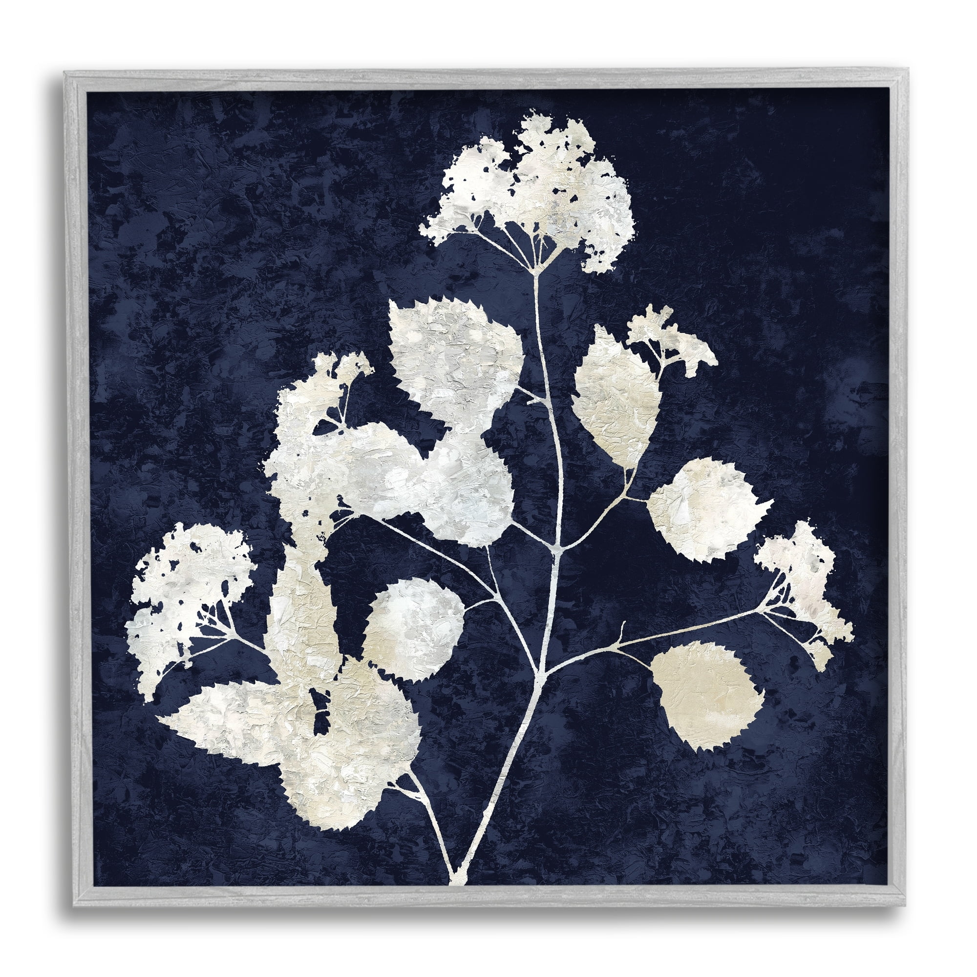 Stupell Industries Detailed Abstract Plant Leaves Shapes Modern Botanicals Graphic Art Gray Framed Art Print Wall Art, Design by Danielle Carson