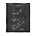thumbnail image 1 of Stupell Industries Detailed Aircraft Blueprint Chart Graphic Art Jet Black Floating Framed Canvas Print Wall Art, Design by Karl Hronek, 1 of 6