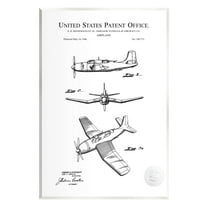 Stupell Industries Detailed Aircraft Patent Chart Graphic Art Unframed Art Print Wall Art, Design by Karl Hronek