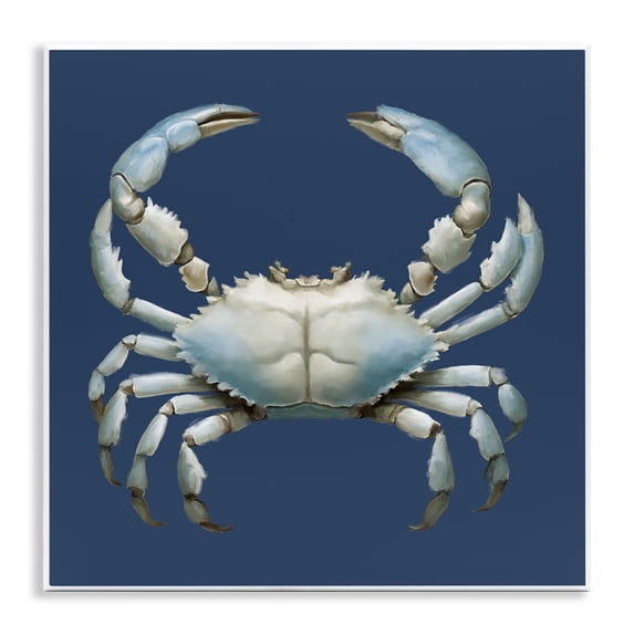 Stupell Industries Detailed Aquatic Blue Crab Animals Painting Unframed Art Print Wall Art, 12 x 12