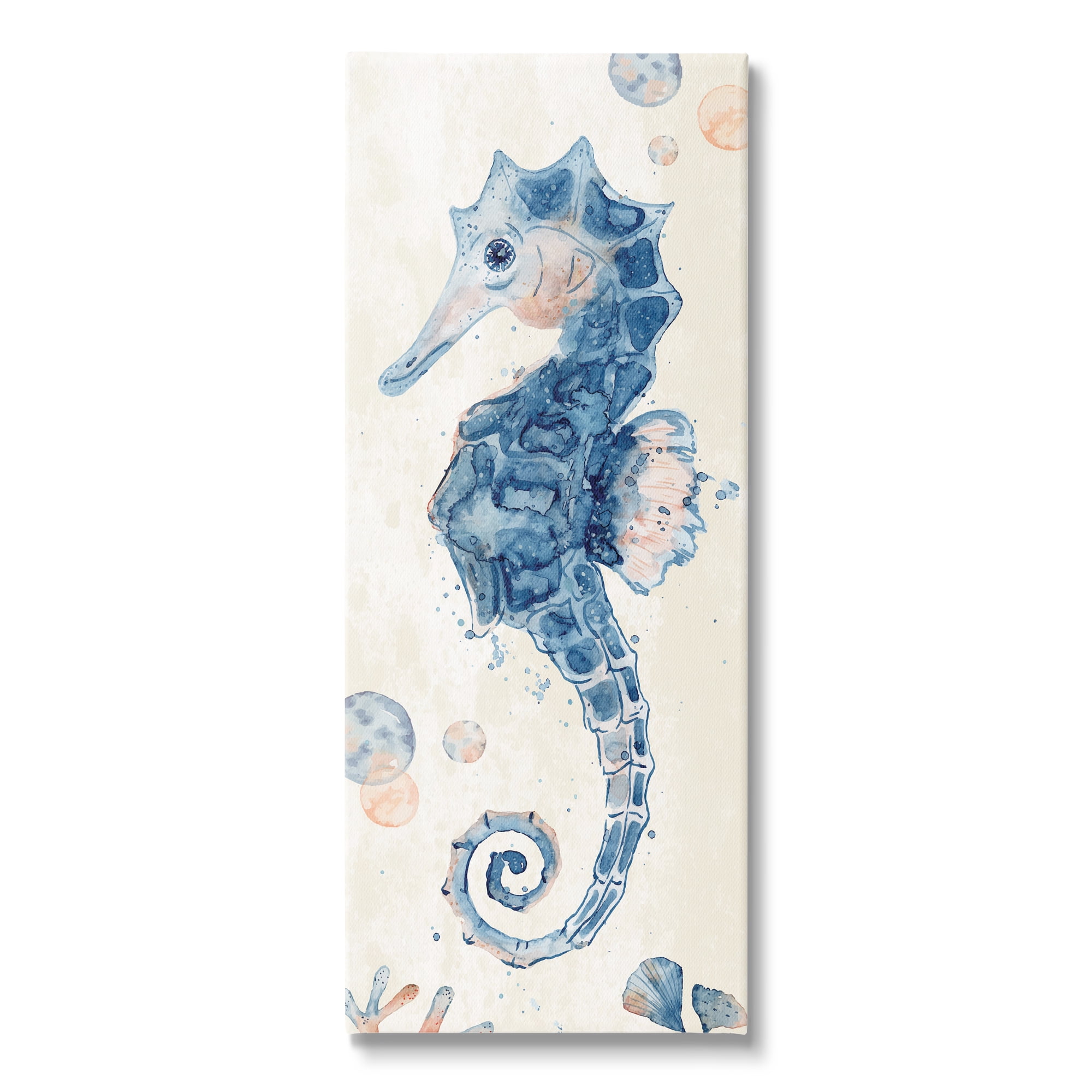 Stupell Industries Detailed Blue Seahorse Underwater Coral Watercolor , 17 x 40, Design by ND Art