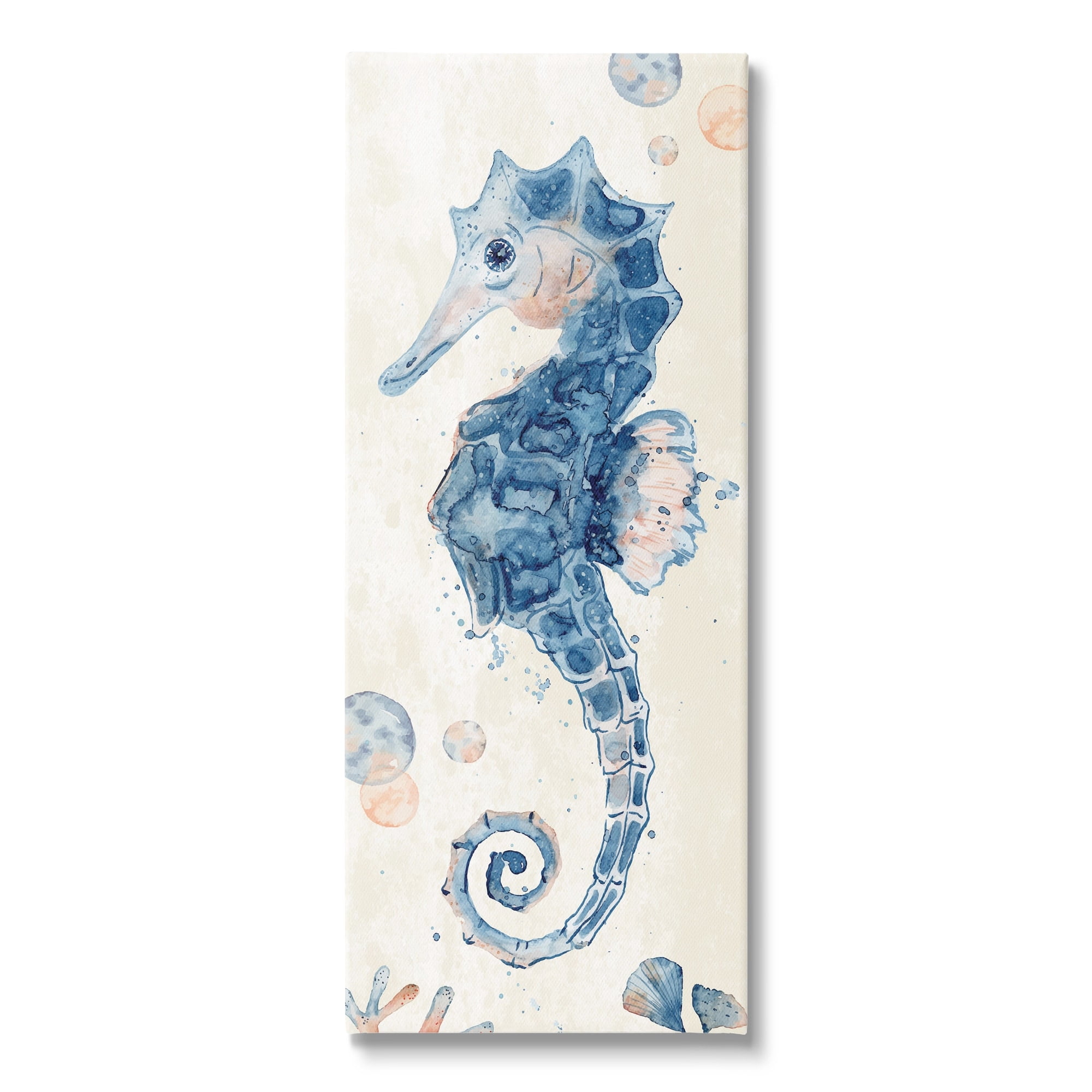 Stupell Industries Detailed Blue Seahorse Underwater Coral Watercolor , 20 x 48, Design by ND Art