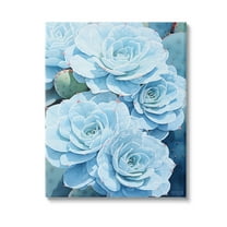 Stupell Industries Detailed Blue Succulents Botanical & Floral Painting Gallery Wrapped Canvas Art Print Wall Art, 16 x 20