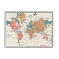 thumbnail image 1 of Stupell Industries Detailed Boho World Map Graphic Art Gray Framed Art Print Wall Art, Design by Elizabeth Medley, 1 of 7