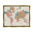 thumbnail image 1 of Stupell Industries Detailed Boho World Map Graphic Art Metallic Gold Floating Framed Canvas Print Wall Art, Design by Elizabeth Medley, 1 of 6