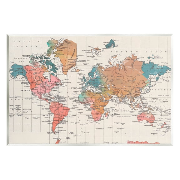 Stupell Industries Detailed Boho World Map Graphic Art Unframed Art Print Wall Art, Design by Elizabeth Medley