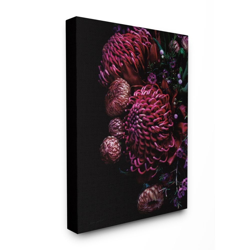 Detailed Bouquet Tropical Flowers Red Pink Canvas Wall Art, 16 x 20