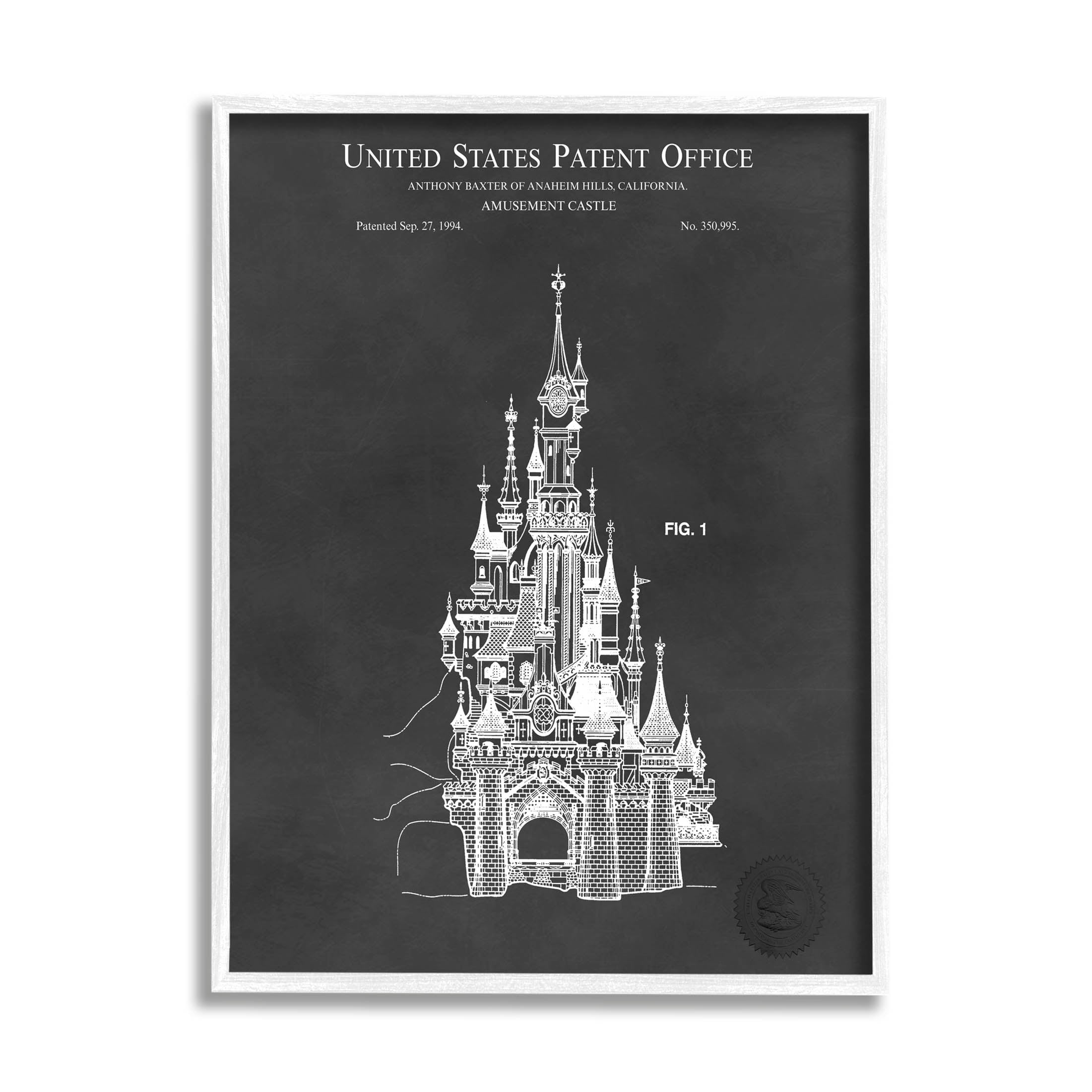Stupell Industries Detailed Castle Diagram Chart Graphic Art White Framed Art Print Wall Art, Design by Karl Hronek