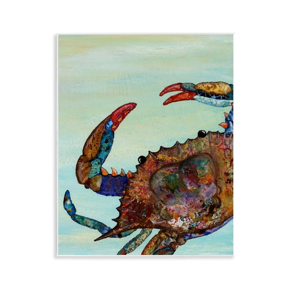 Stupell Industries Detailed Collage Crab Wall Plaque Art design by Lisa Morales, 14 x 11