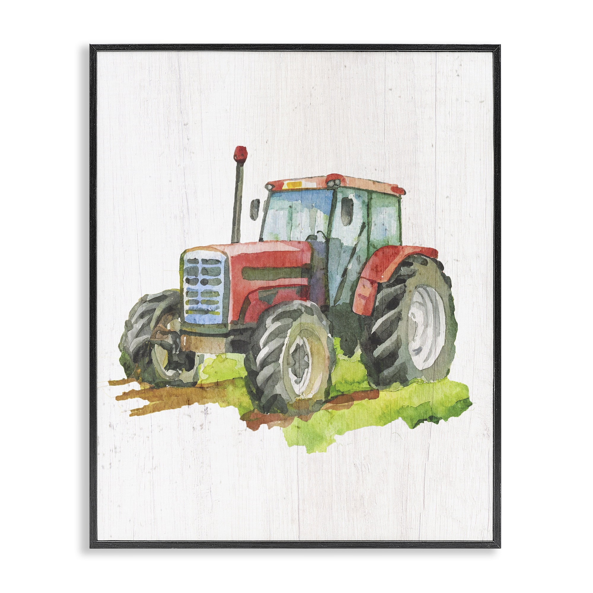 Stupell Industries Detailed Country Tractor Transportation Painting Black Framed Art Print Wall Art, 16 x 20