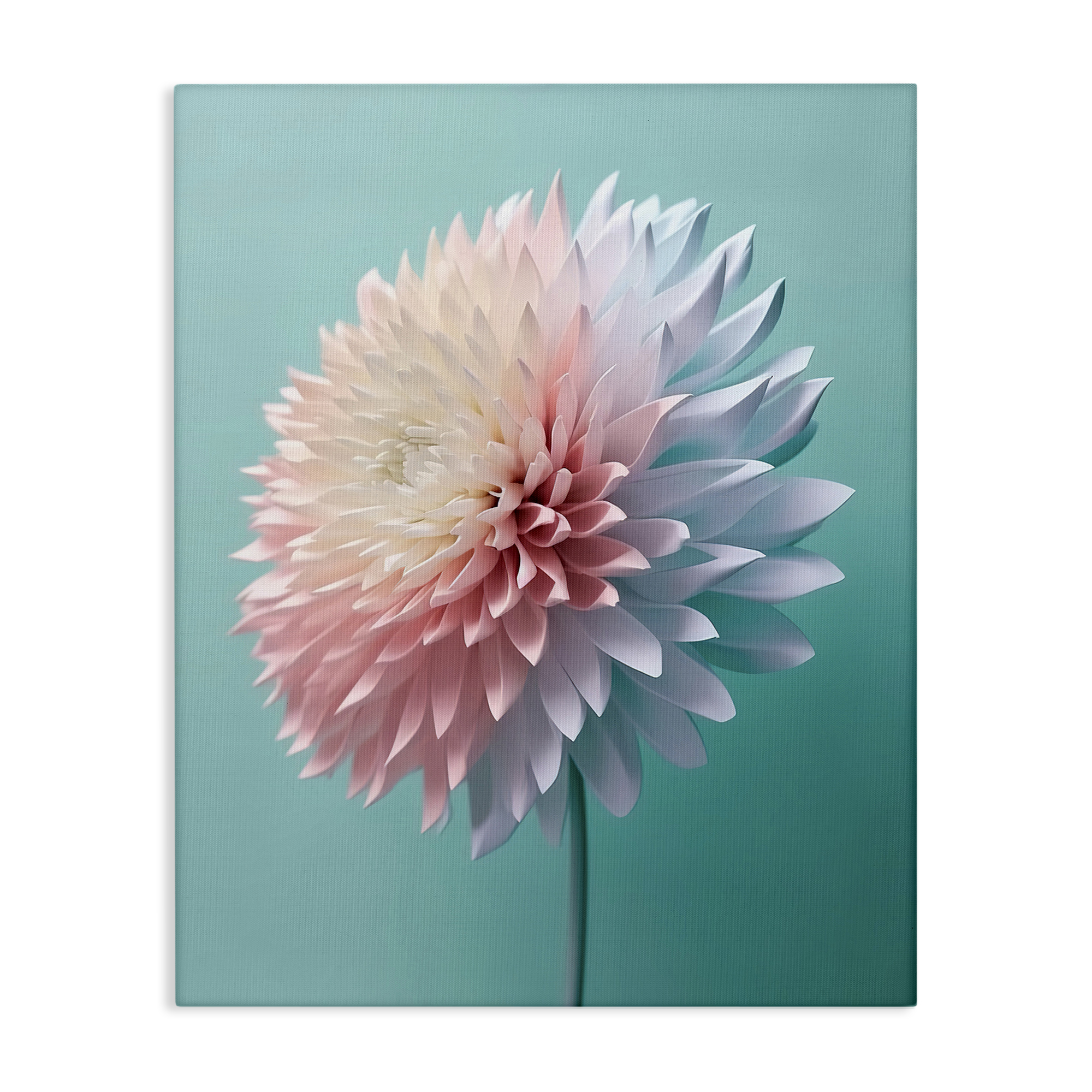 Stupell Industries Detailed Dahlia on Blue Plants & Flowers Photography Wrapped Canvas Art Print Wall Art, 30 x 40