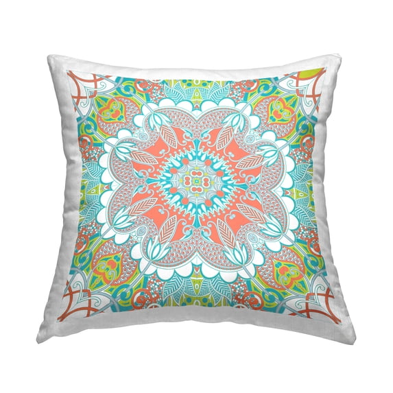 Stupell Industries Detailed Floral Medallion Pattern Printed Throw Pillow Design by Geoff Tygert