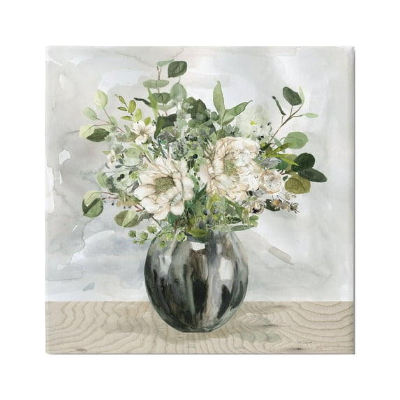 Stupell Industries Detailed Flower Arrangement Mixed Blooms Vase Bouquet Graphic Art Gallery Wrapped Canvas Print Wall Art, Design by Carol Robinson