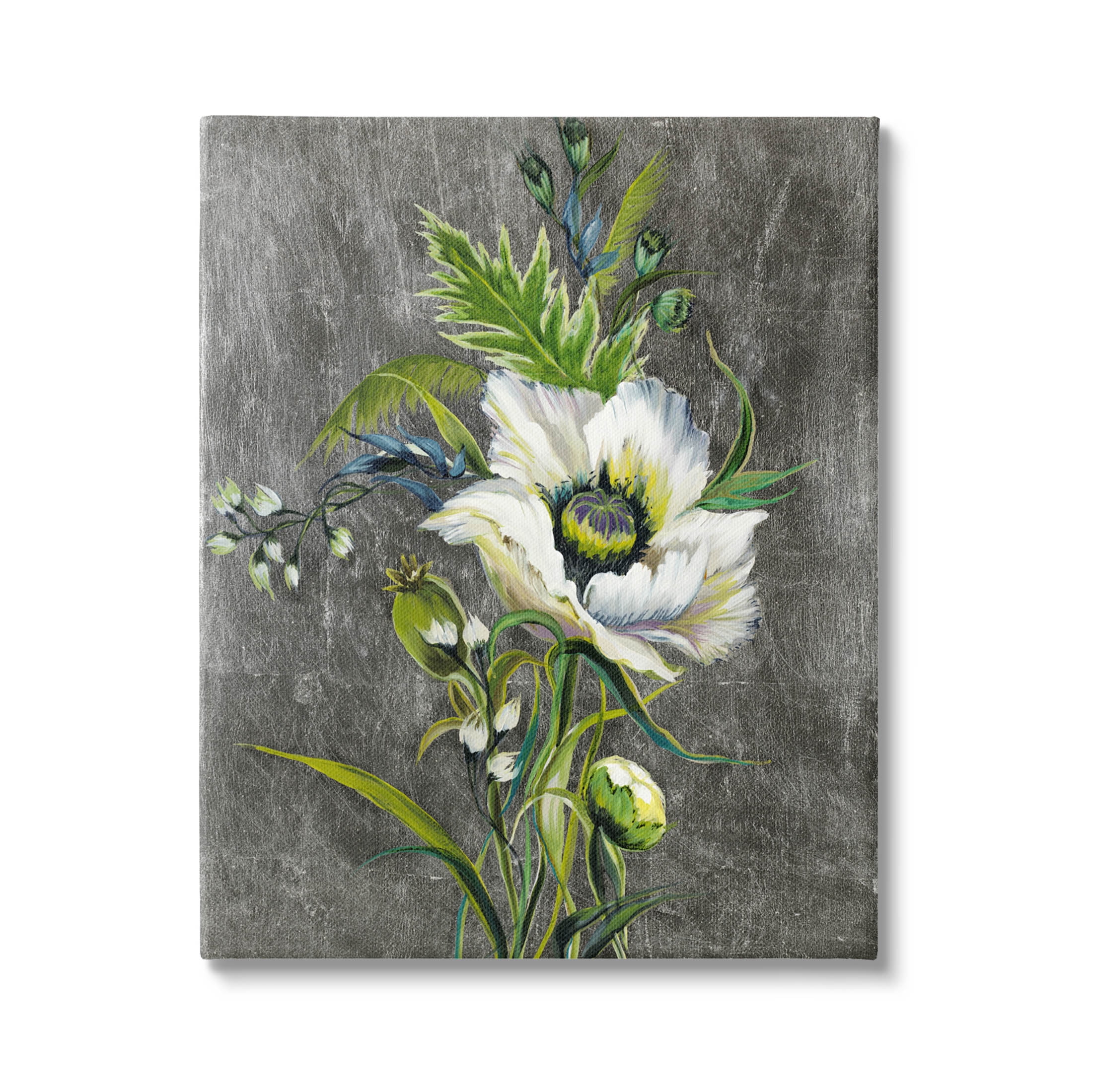 Stupell Industries Detailed Flower Buds Bloom Graphic Art Gallery Wrapped Canvas Print Wall Art, Design by Liz Jardine