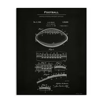 Stupell Industries Detailed Football Blueprint Sports Painting Gallery Wrapped Canvas Art Print Wall Art, 16 x 20