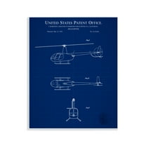 Stupell Industries Detailed Helicopter Blueprint Transportation Painting Unframed Art Print Wall Art, 11 x 14
