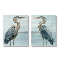 Stupell Industries Detailed Heron Bird Duo Animals & Insects Painting Gallery Wrapped Canvas Print Wall Art, 16 x 20, Set of 2
