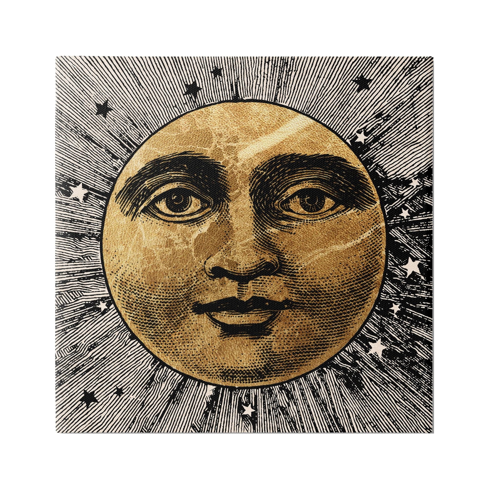 Stupell Industries Detailed Moon Face Landscape Painting Gallery Wrapped Canvas Art Print Wall Art, 24 x 24