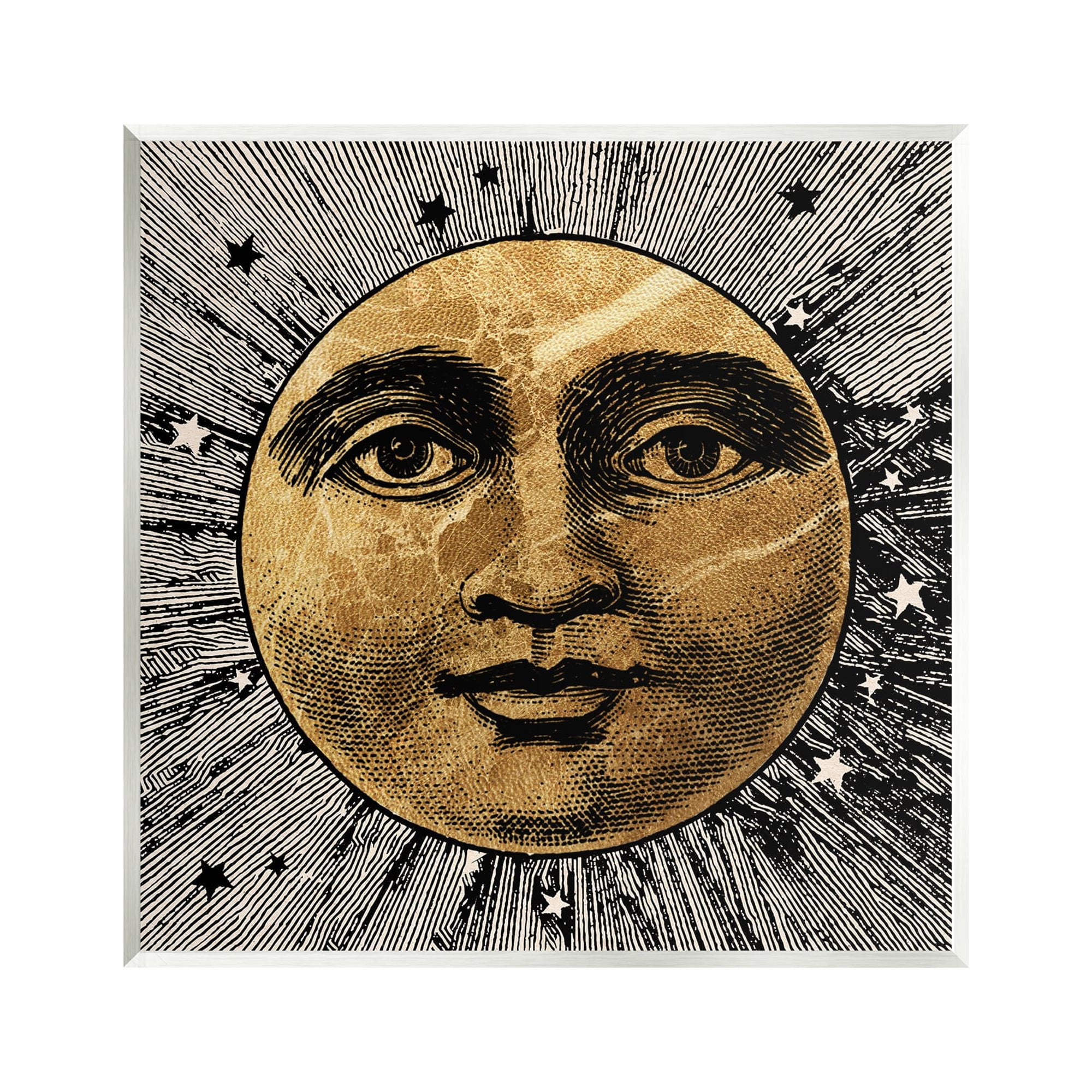 「MOON.」CLARITY ART Stupell Industries Detailed Moon Face Landscape Painting