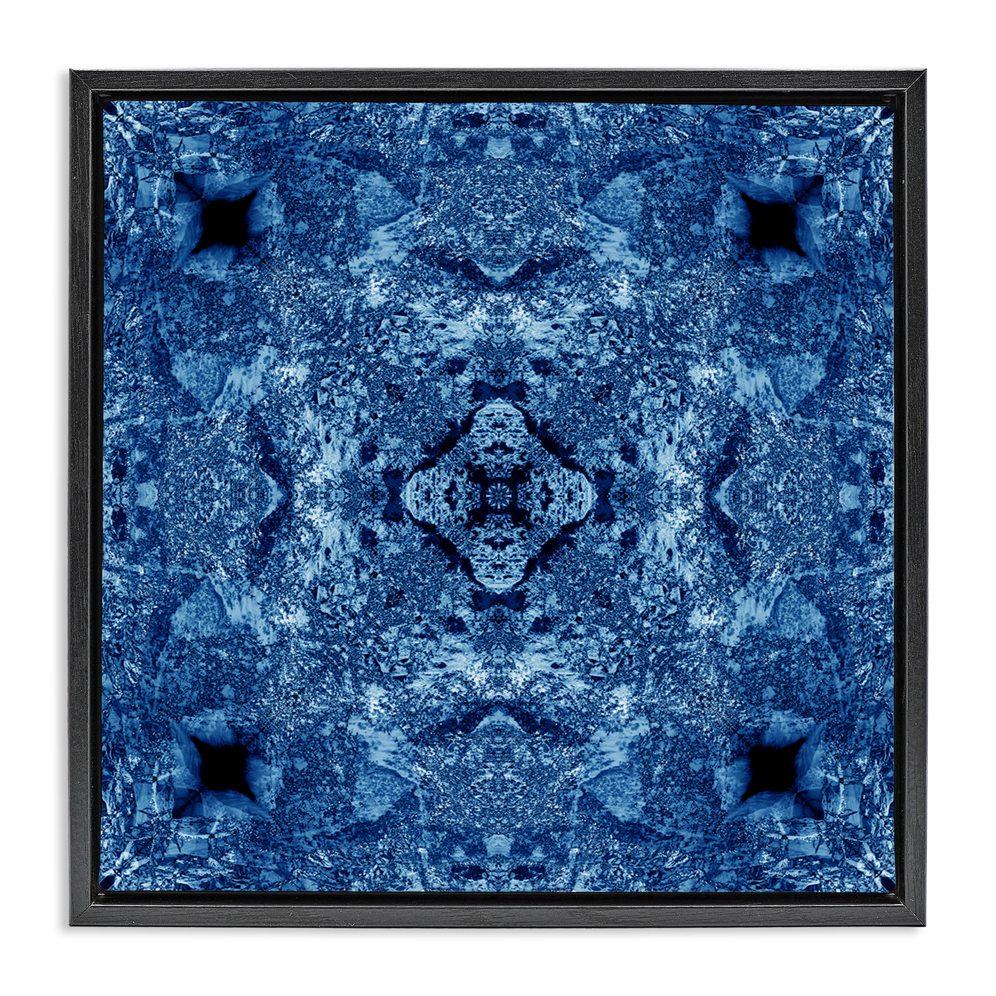Stupell Industries Detailed Mosaic Motif Abstract Painting Black Floater Framed Canvas Art Print Wall Art, 18 x 18