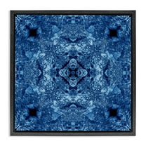 Stupell Industries Detailed Mosaic Motif Abstract Painting Black Floater Framed Canvas Art Print Wall Art, 18 x 18